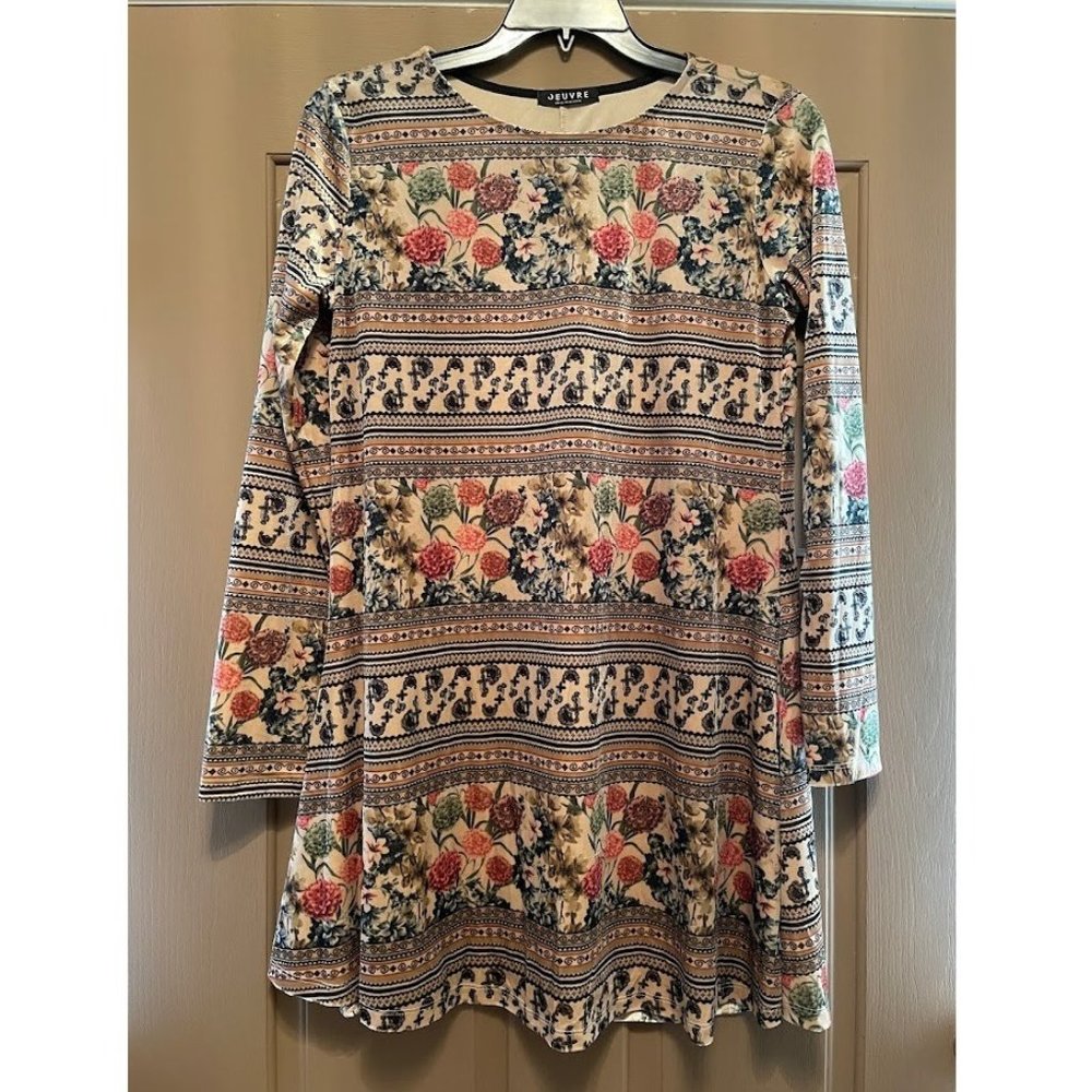 Jeuvre unique long sleeve velvet/velour dress size XL